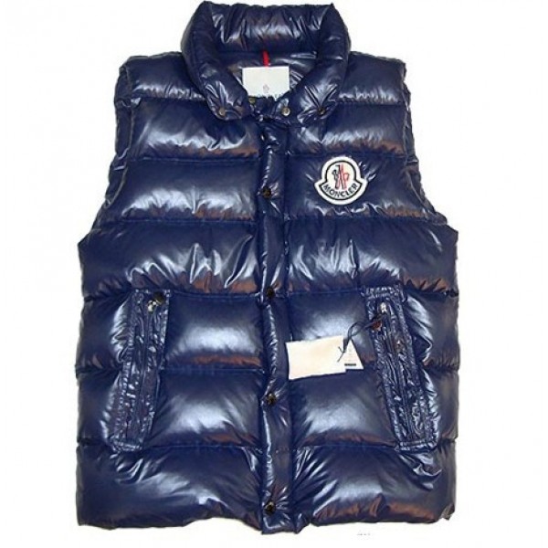 Moncler Uomo Giù Gilet Blu Presa M68